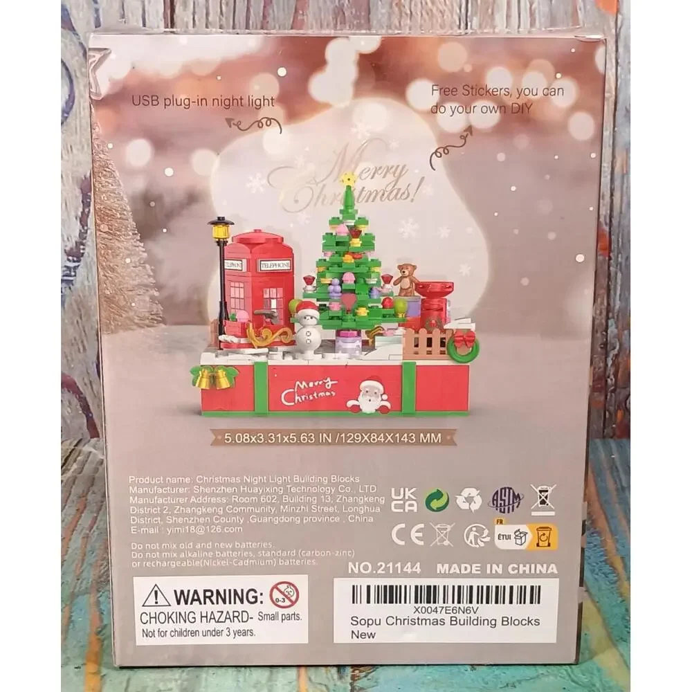 Sopu Christmas Night Light Building Blocks - USB Plug-in Decorative‎ Night Light